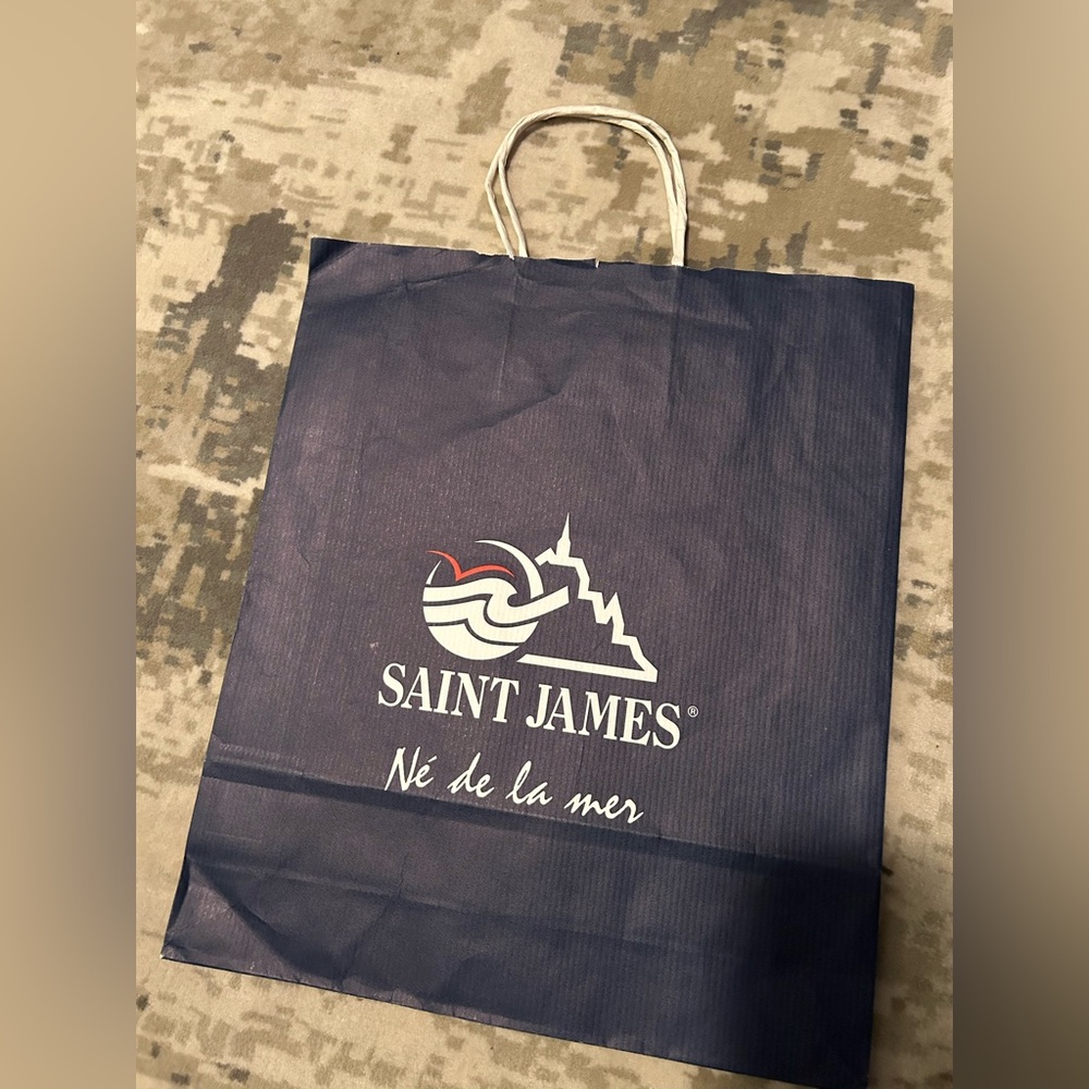 Saint James Classic Navy and White Striped Long Sleeve Tee - Picture 6 of 15